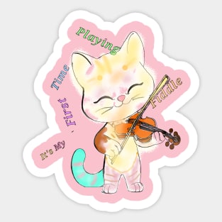 Feline Fiddler: A Cat's Concerto of Purrfect Harmony Sticker